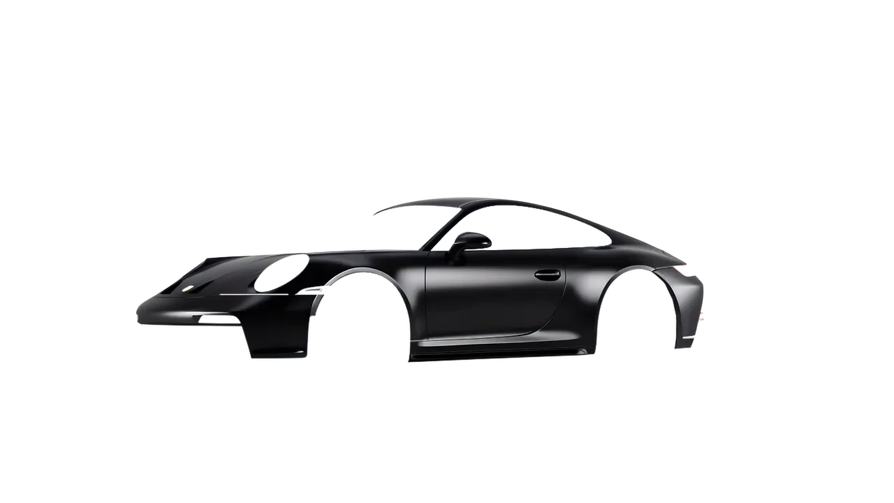 Porsche 911 GT3 Touring 2024 wrapped in Satin Perfect Black (KPMF K75530), front three-quarter view