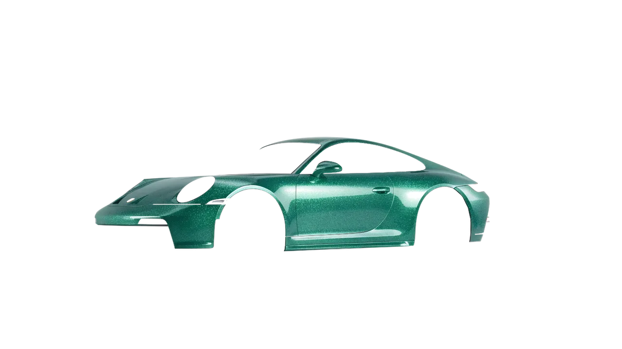 Porsche 911 GT3 Touring 2024 wrapped in Riviera Rush Gloss (ORACAL 970RA-181G), front three-quarter view