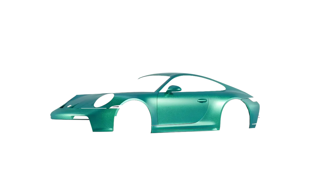 Porsche 911 GT3 Touring 2024 wrapped in Riviera Rush Matt (ORACAL 970RA-181M), front three-quarter view