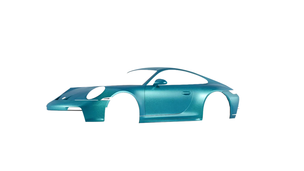 Porsche 911 GT3 Touring 2024 wrapped in Turbo Turquoise Matt (ORACAL 970RA-182M), front three-quarter view