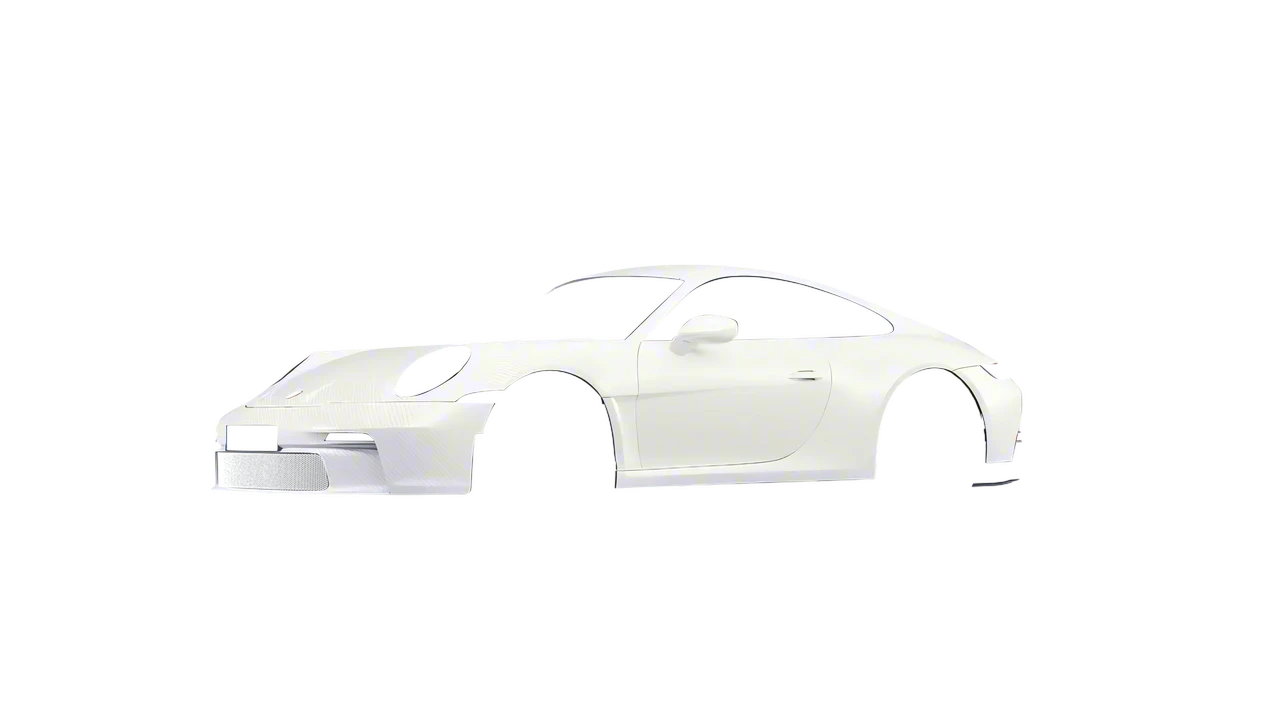 Porsche 911 S T 2024 wrapped in Carbon Fiber White (Avery Dennison SW900-115-X), front three-quarter view