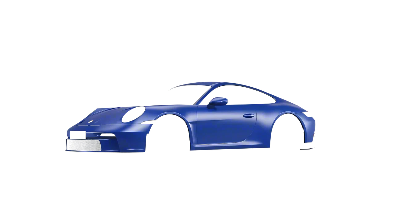Porsche 911 S T 2024 wrapped in Dreamline Blue (Avery Dennison SW900-616-O), front three-quarter view