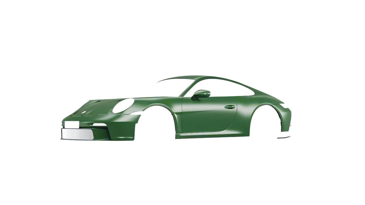 Porsche 911 S T 2024 wrapped in Apple Green (Avery Dennison SW900-745-M), front three-quarter view