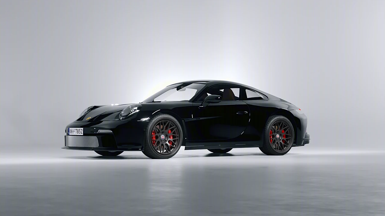 Porsche 911 S T 2024 on HRE Performance Wheels 300-GT forged wheels, front three-quarter view