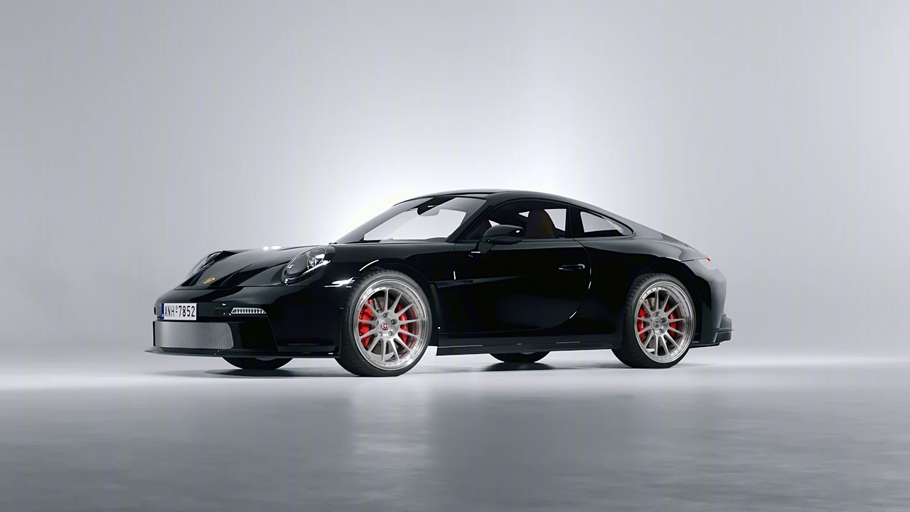Porsche 911 S T 2024 on HRE Performance Wheels 303 forged wheels, front three-quarter view