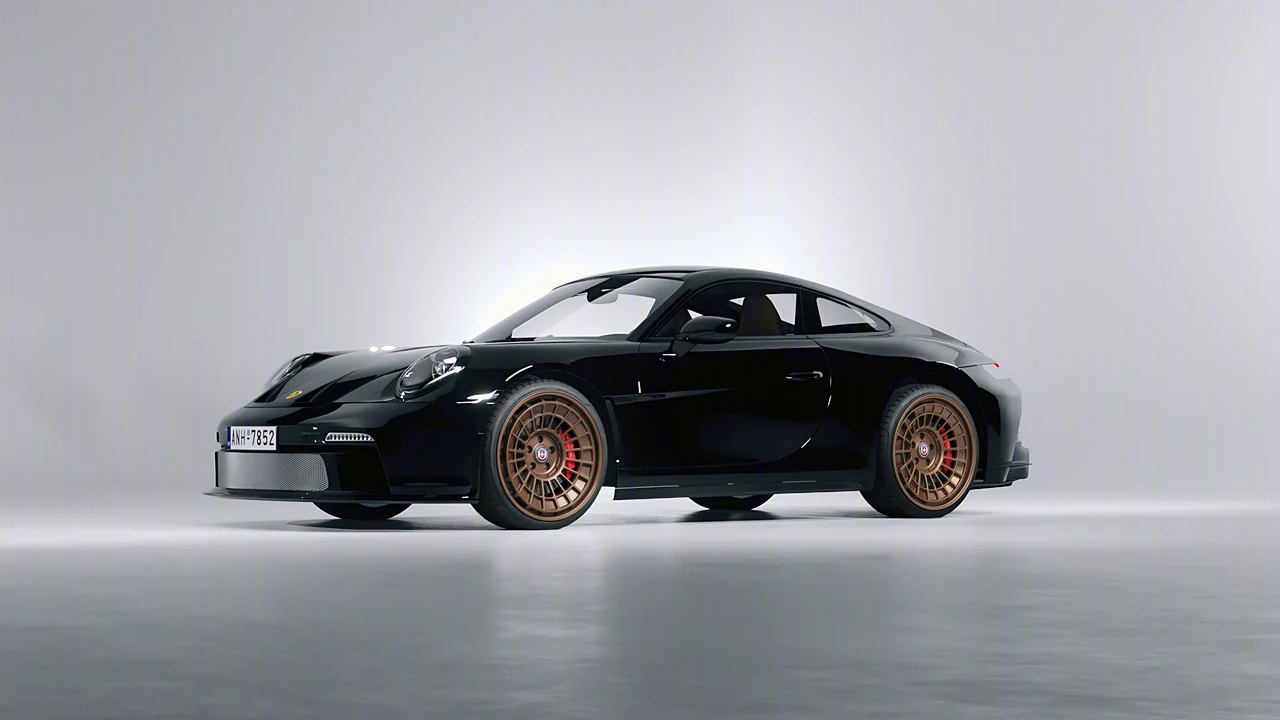 Porsche 911 S T 2024 on HRE Performance Wheels 515-GTM forged wheels, front three-quarter view