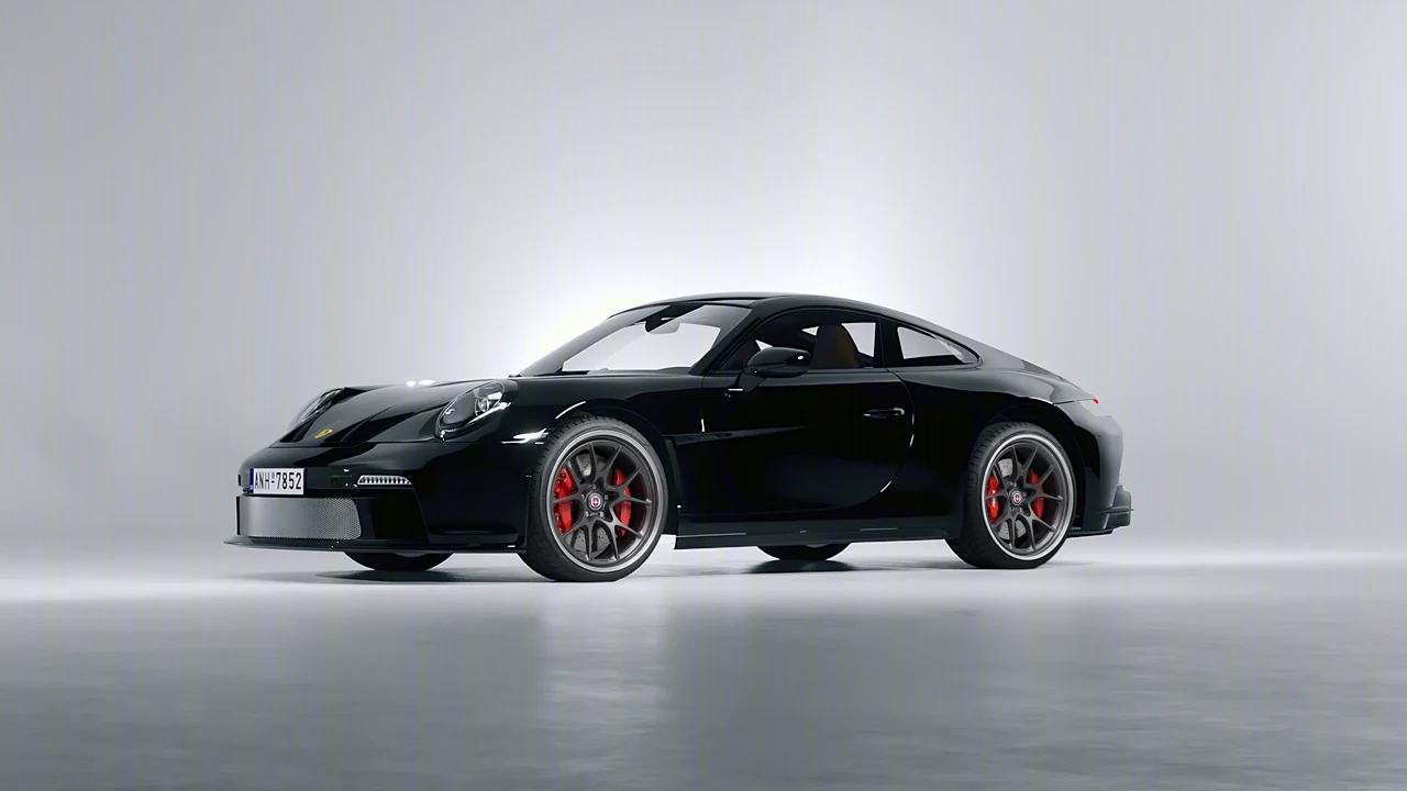 Porsche 911 S T 2024 on HRE Performance Wheels 521 forged wheels, front three-quarter view