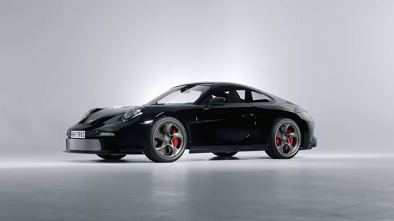 Porsche 911 S T 2024 on HRE Performance Wheels 522 forged wheels, front three-quarter view