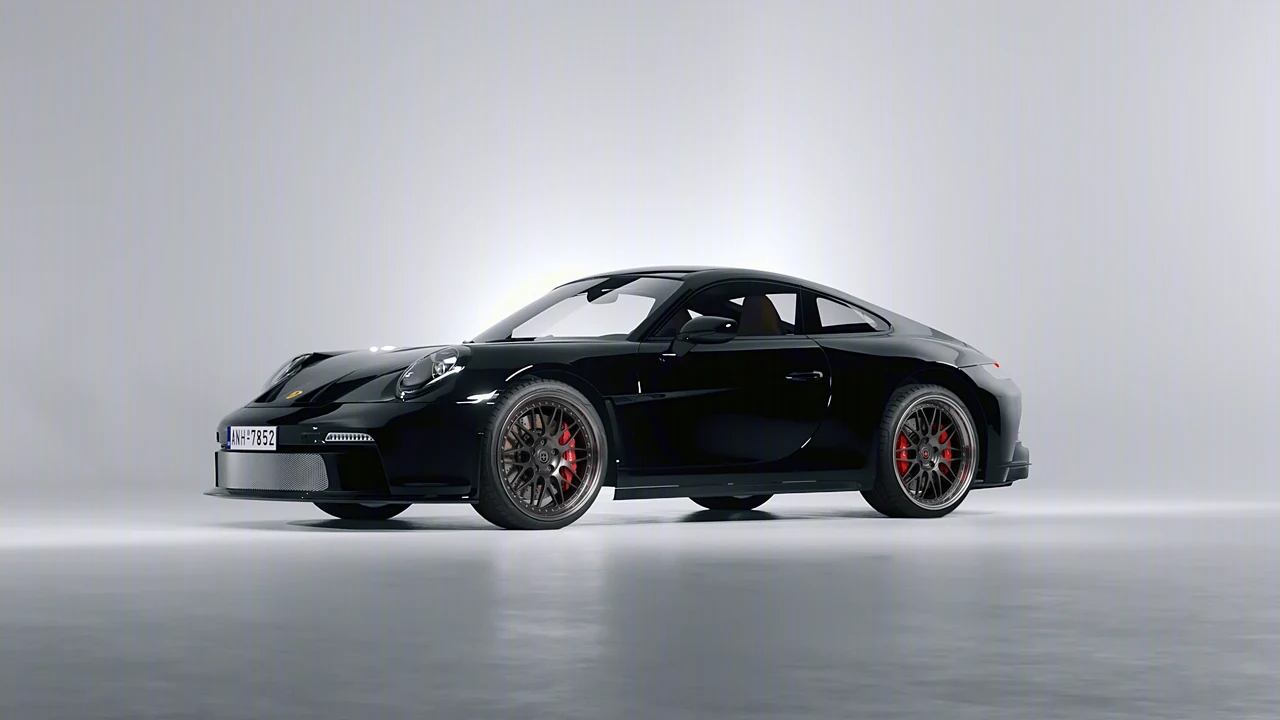 Porsche 911 S T 2024 on HRE Performance Wheels 540 forged wheels, front three-quarter view