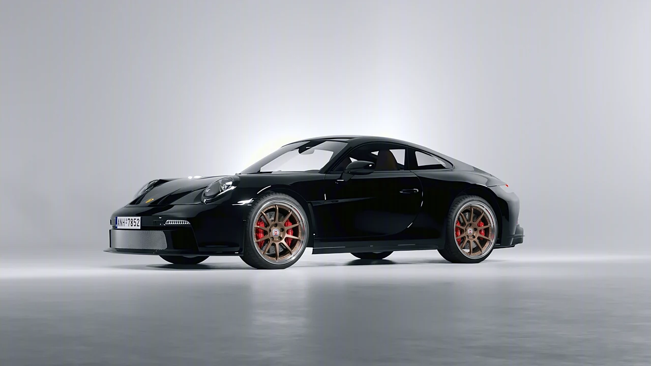 Porsche 911 S T 2024 on HRE Performance Wheels C103 forged wheels, front three-quarter view