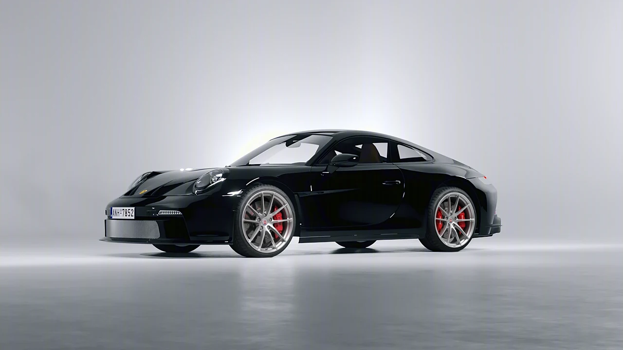 Porsche 911 S T 2024 on HRE Performance Wheels P104 forged wheels, front three-quarter view