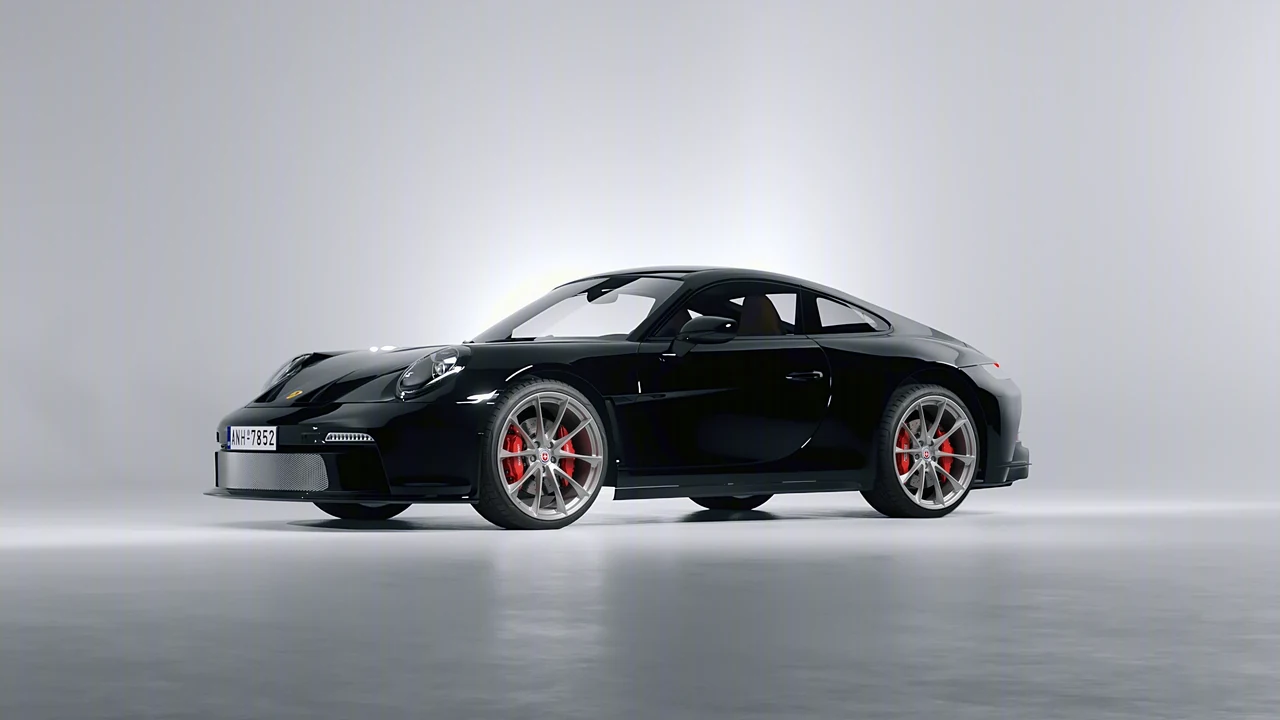Porsche 911 S T 2024 on HRE Performance Wheels P204 forged wheels, front three-quarter view