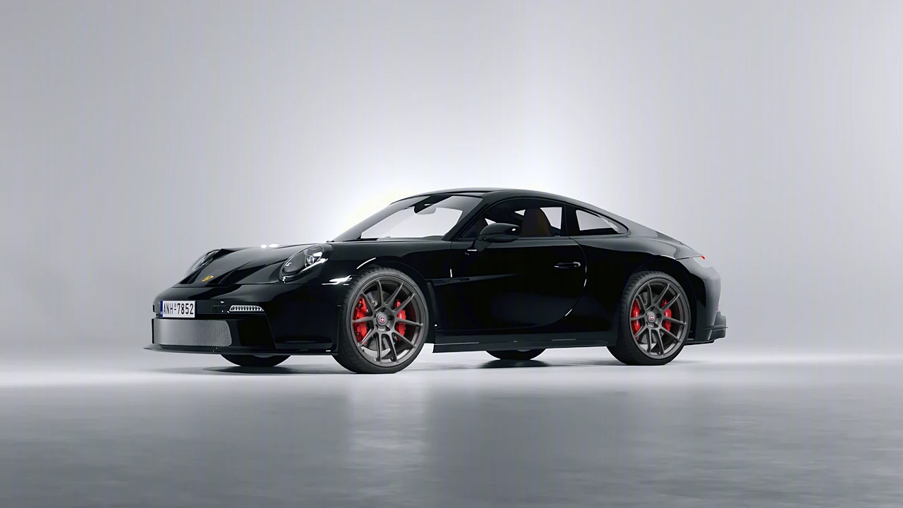 Porsche 911 S T 2024 on HRE Performance Wheels RC104 forged wheels, front three-quarter view