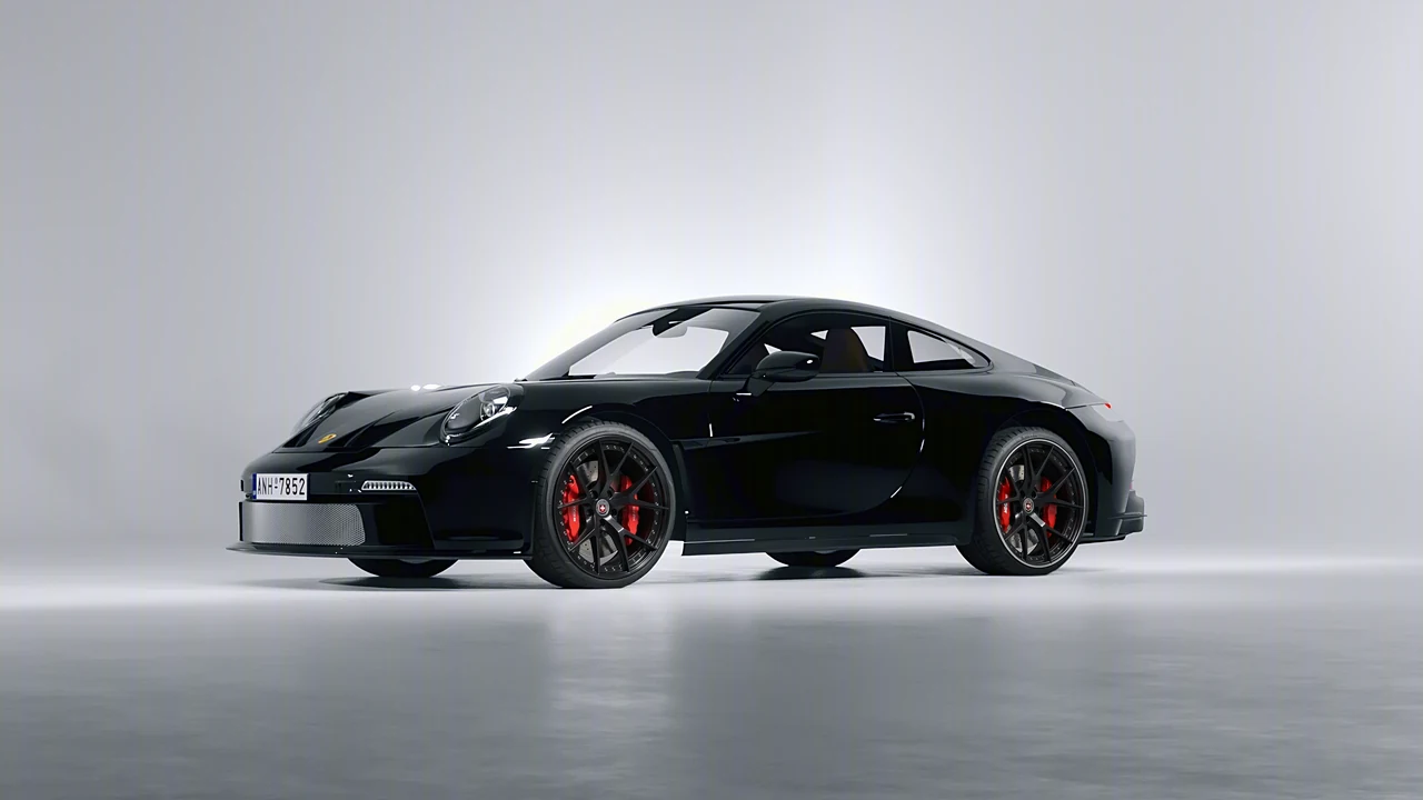 Porsche 911 S T 2024 on HRE Performance Wheels S101 forged wheels, front three-quarter view