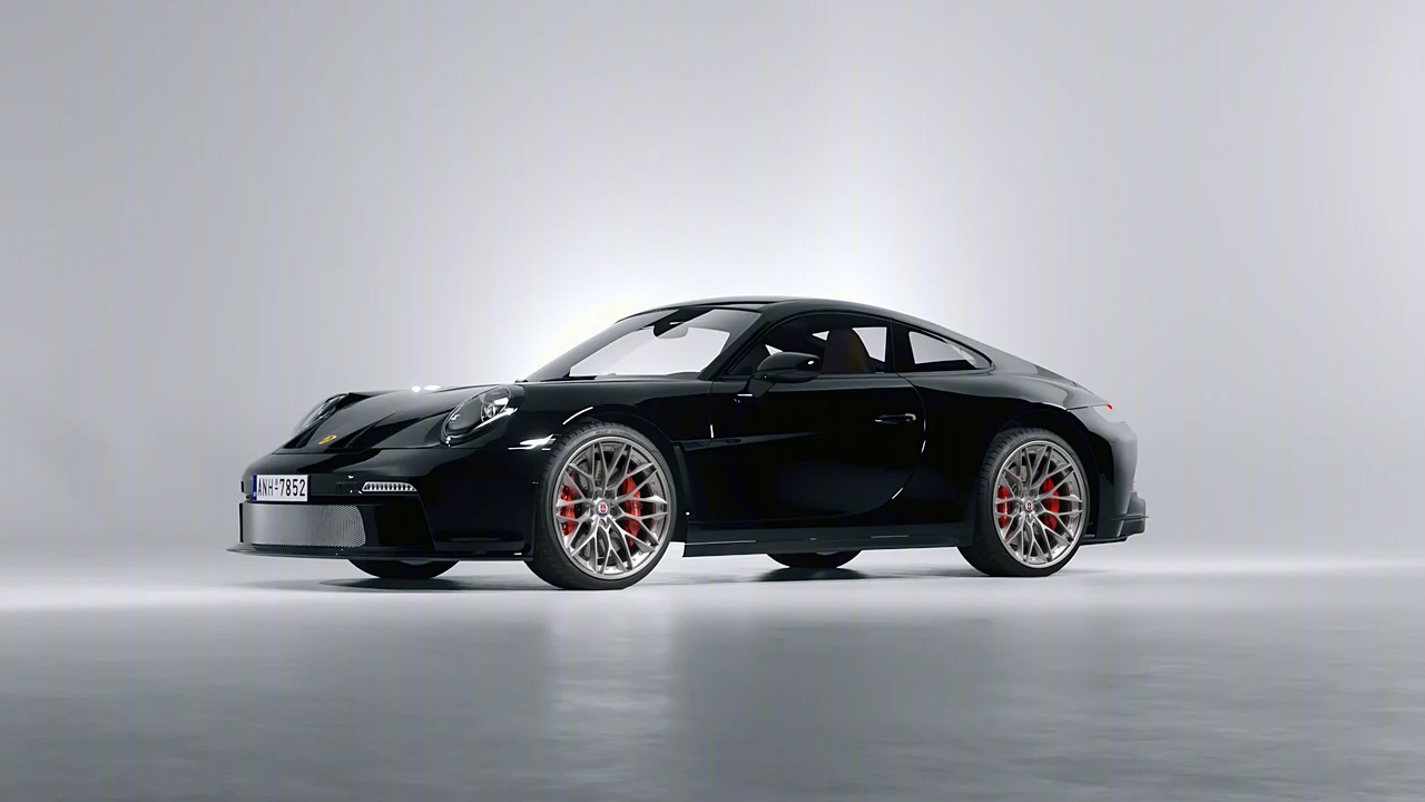 Porsche 911 S T 2024 on HRE Performance Wheels S200 forged wheels, front three-quarter view