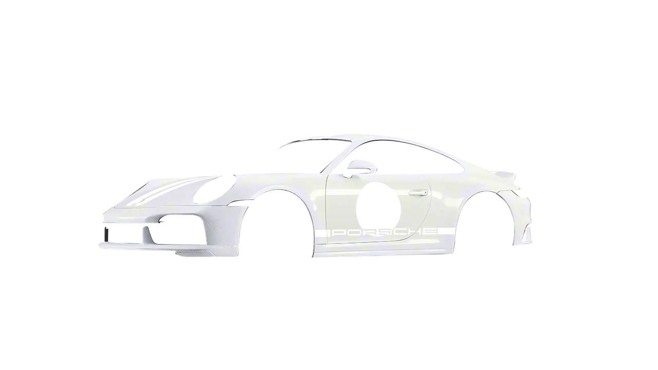 Porsche 911 Sport Classic 2024 wrapped in Carbon Fiber White (Avery Dennison SW900-115-X), front three-quarter view