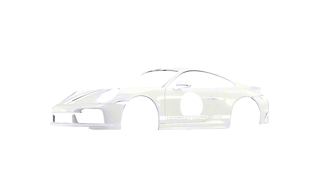 Porsche 911 Sport Classic 2024 wrapped in Gloss White (3M G10), front three-quarter view