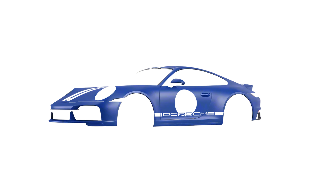 Porsche 911 Sport Classic 2024 wrapped in Dreamline Blue (Avery Dennison SW900-616-O), front three-quarter view