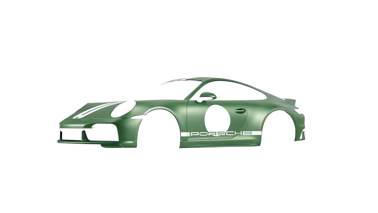 Porsche 911 Sport Classic 2024 wrapped in Apple Green (Avery Dennison SW900-745-M), front three-quarter view