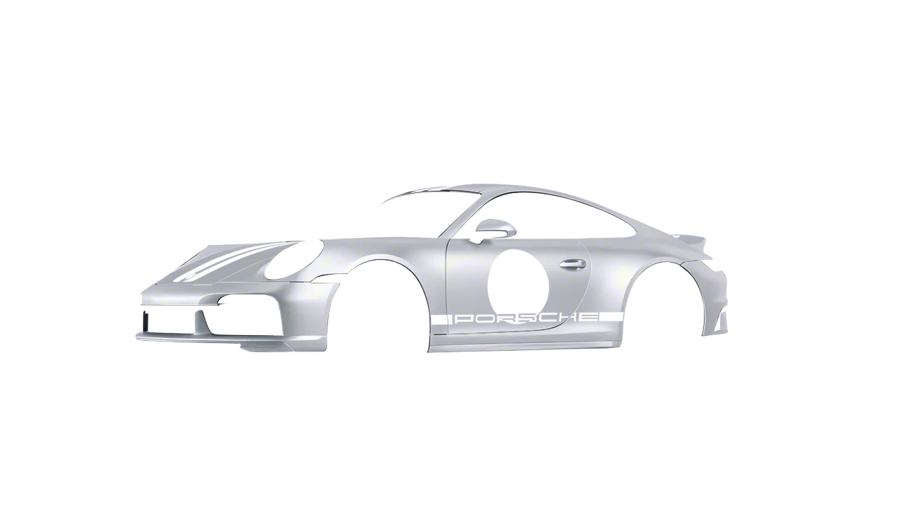 Porsche 911 Sport Classic 2024 wrapped in Matte Silver (3M M21), front three-quarter view