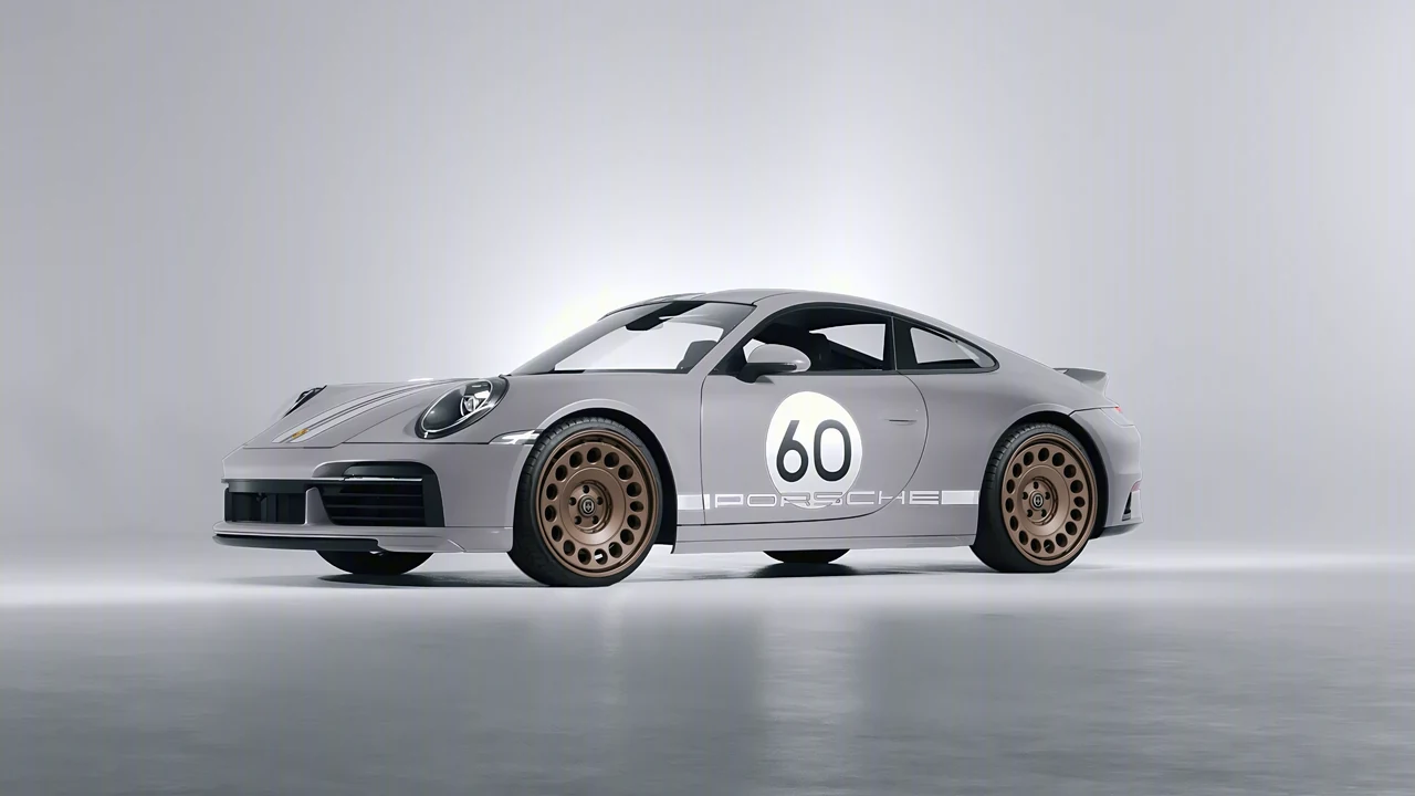Porsche 911 Sport Classic 2024 on HRE Performance Wheels 037-GTM forged wheels, front three-quarter view