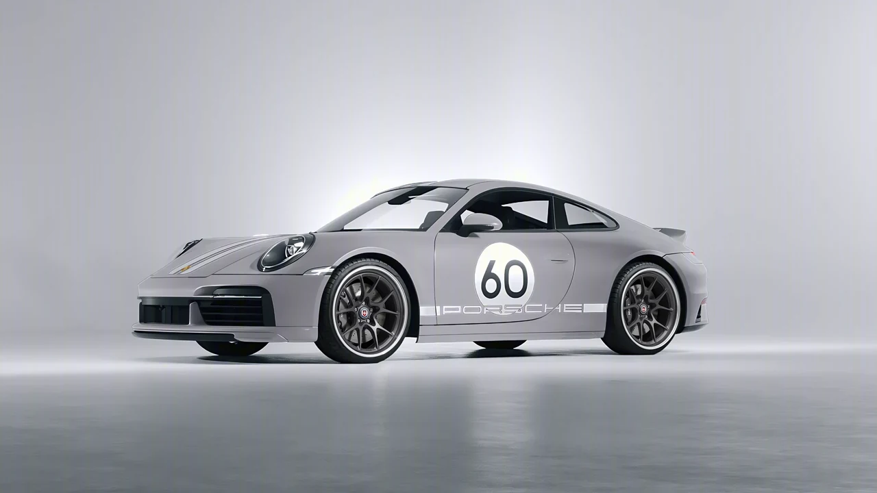 Porsche 911 Sport Classic 2024 on HRE Performance Wheels 521 forged wheels, front three-quarter view
