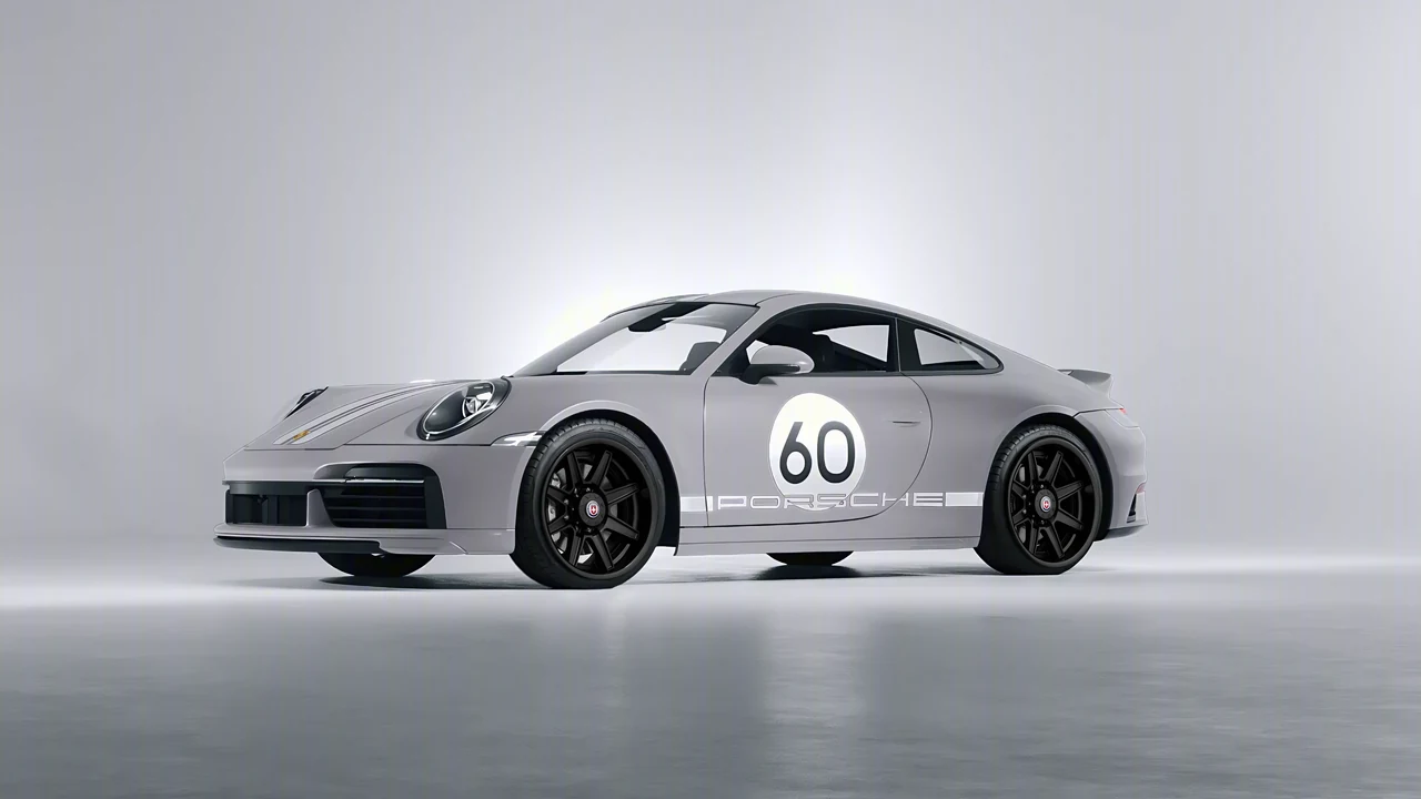 Porsche 911 Sport Classic 2024 on HRE Performance Wheels HD188H forged wheels, front three-quarter view