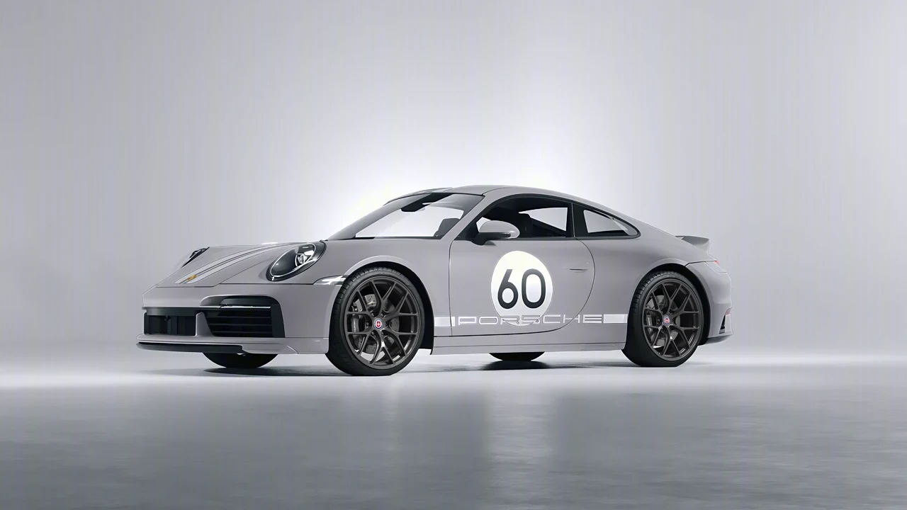 Porsche 911 Sport Classic 2024 on HRE Performance Wheels R161-Lightweight forged wheels, front three-quarter view