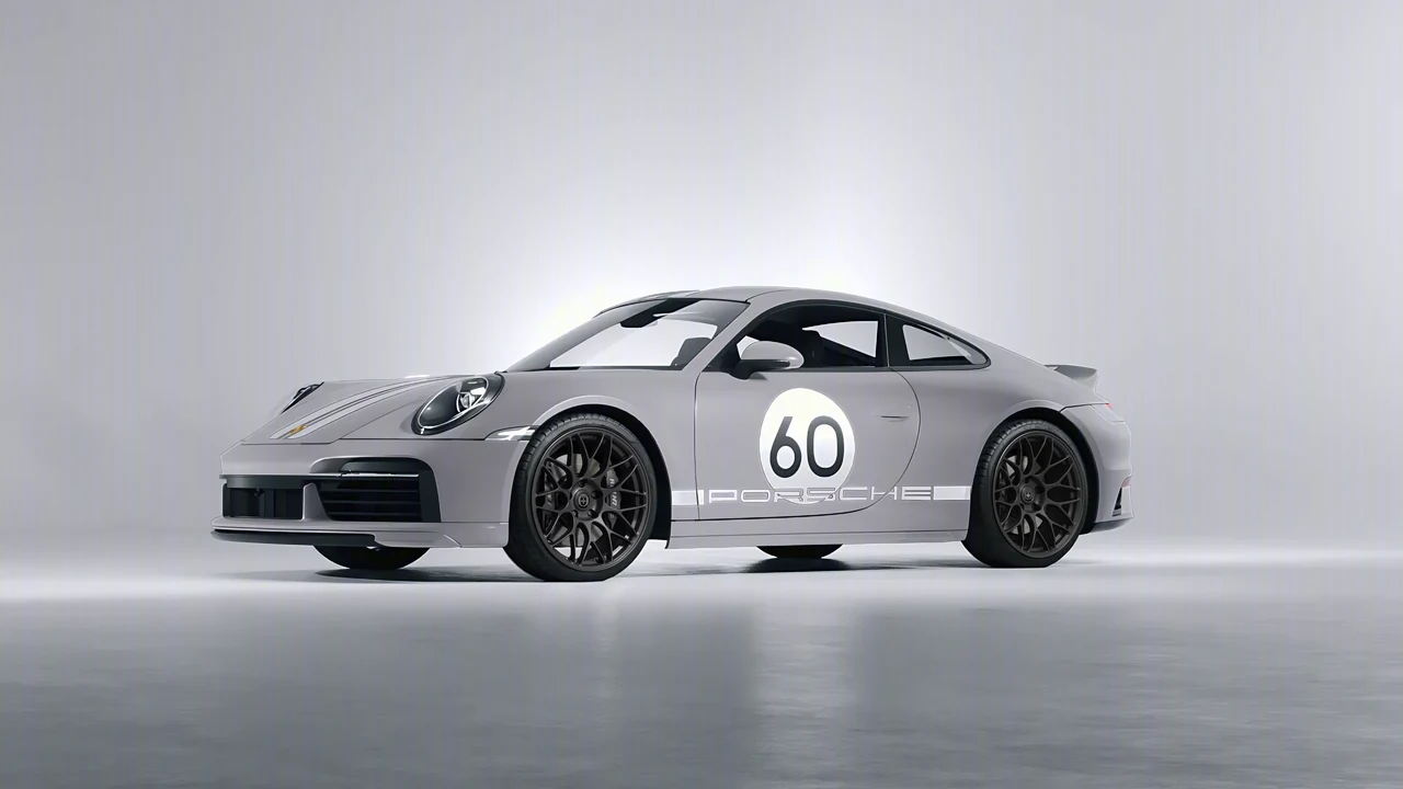 Porsche 911 Sport Classic 2024 on HRE Performance Wheels RC100 forged wheels, front three-quarter view
