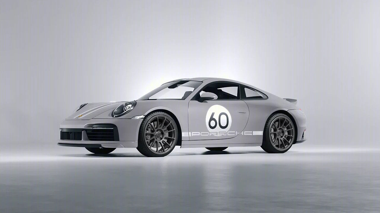 Porsche 911 Sport Classic 2024 on HRE Performance Wheels RC103 forged wheels, front three-quarter view