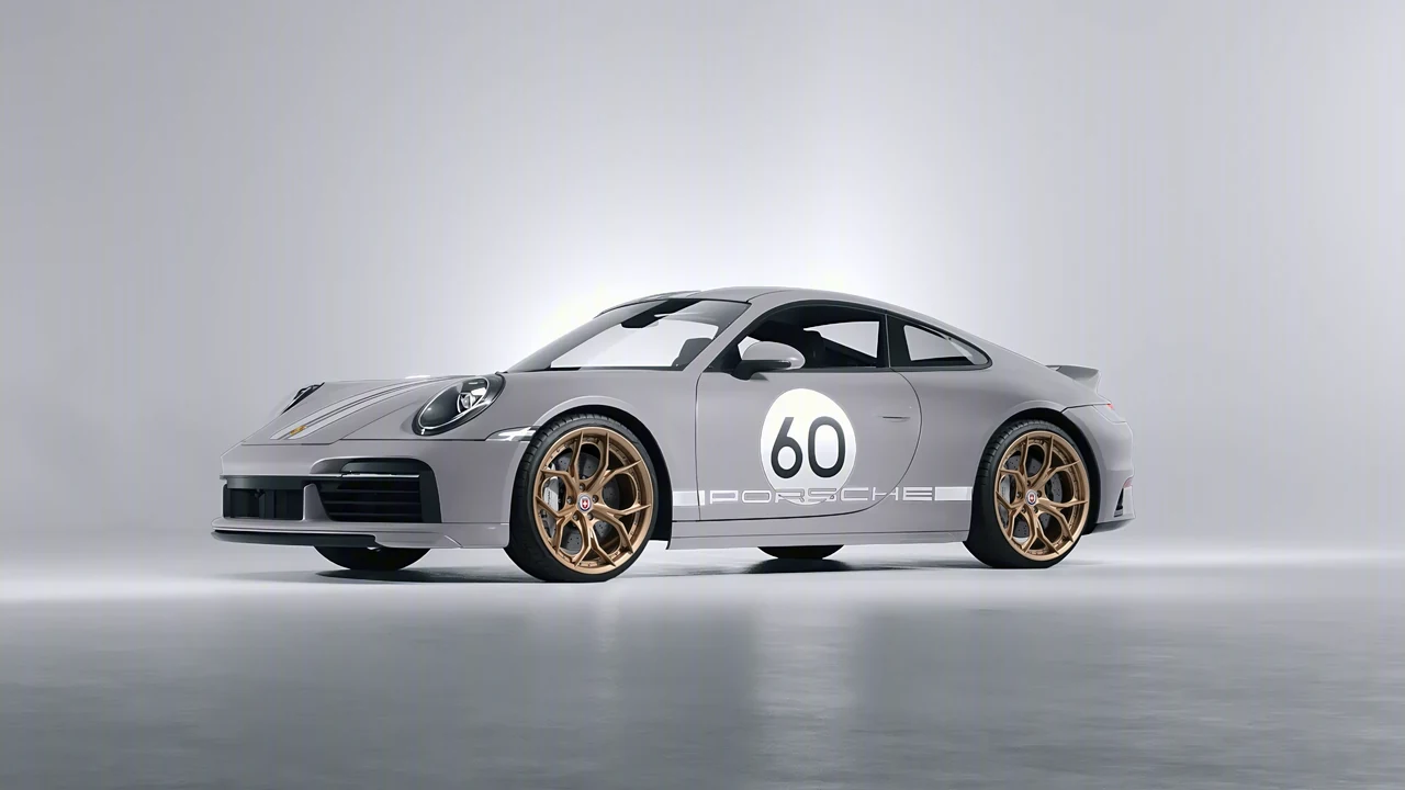 Porsche 911 Sport Classic 2024 on HRE Performance Wheels S111SC forged wheels, front three-quarter view
