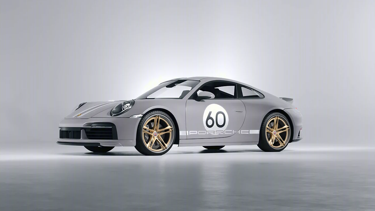 Porsche 911 Sport Classic 2024 on HRE Performance Wheels S207H forged wheels, front three-quarter view