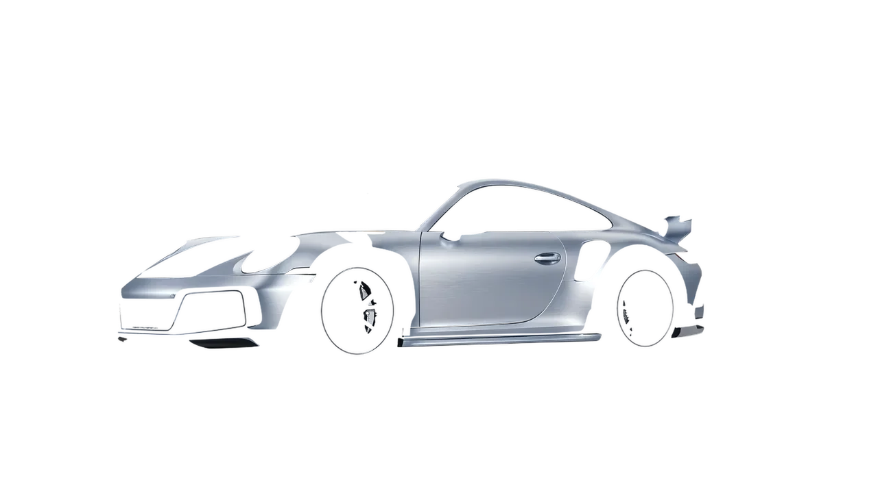 Porsche 911 TechArt GTstreet R 2022 wrapped in Brushed Aluminum (Avery Dennison SW900-812-X), front three-quarter view