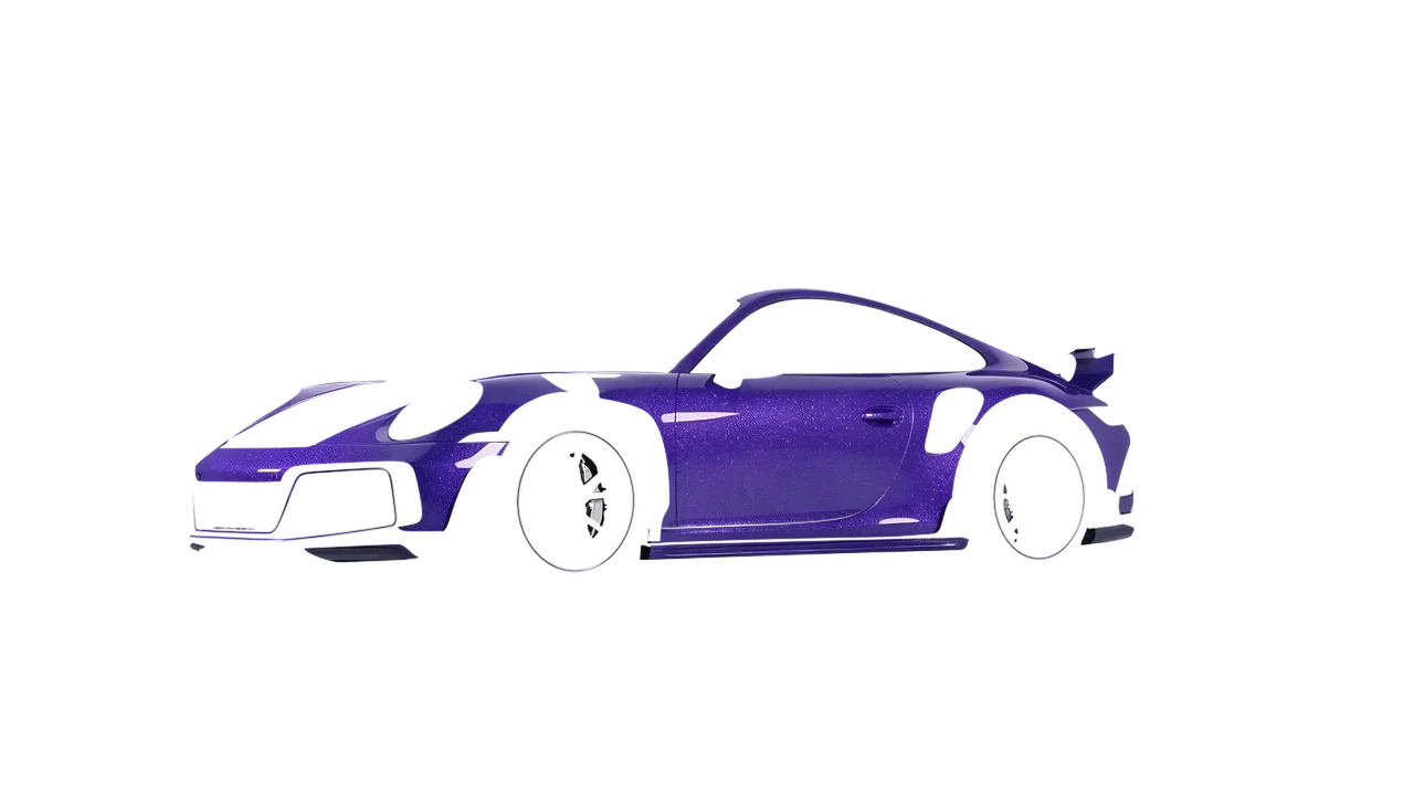 Porsche 911 TechArt GTstreet R 2022 wrapped in Purple (Avery Dennison SW900-587-D), front three-quarter view
