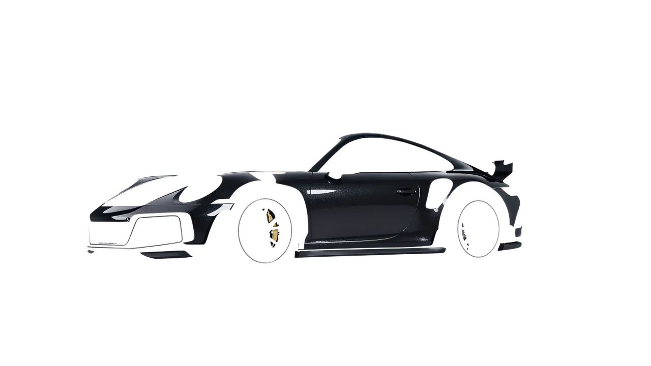 Porsche 911 TechArt GTstreet R 2022 wrapped in Mystery Black (Avery Dennison SW900-184-M), front three-quarter view