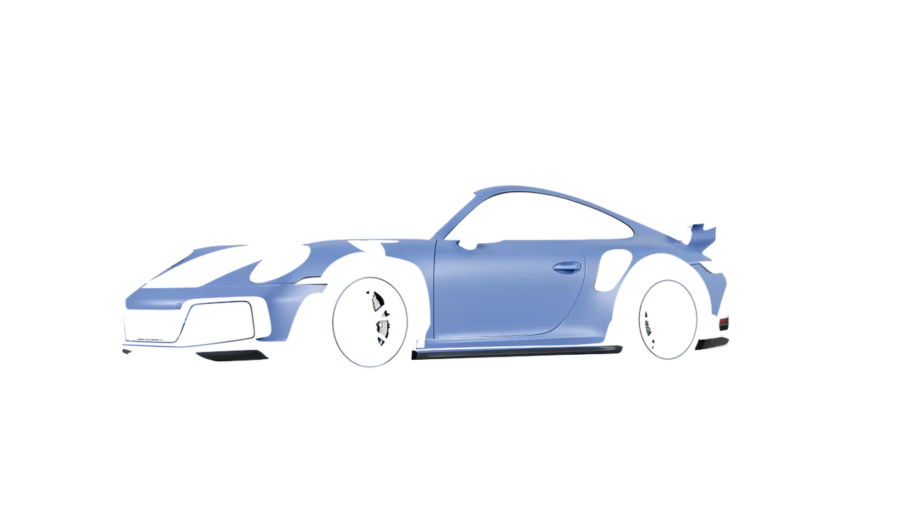 Porsche 911 TechArt GTstreet R 2022 wrapped in Dreamline Blue (Avery Dennison SW900-616-O), front three-quarter view