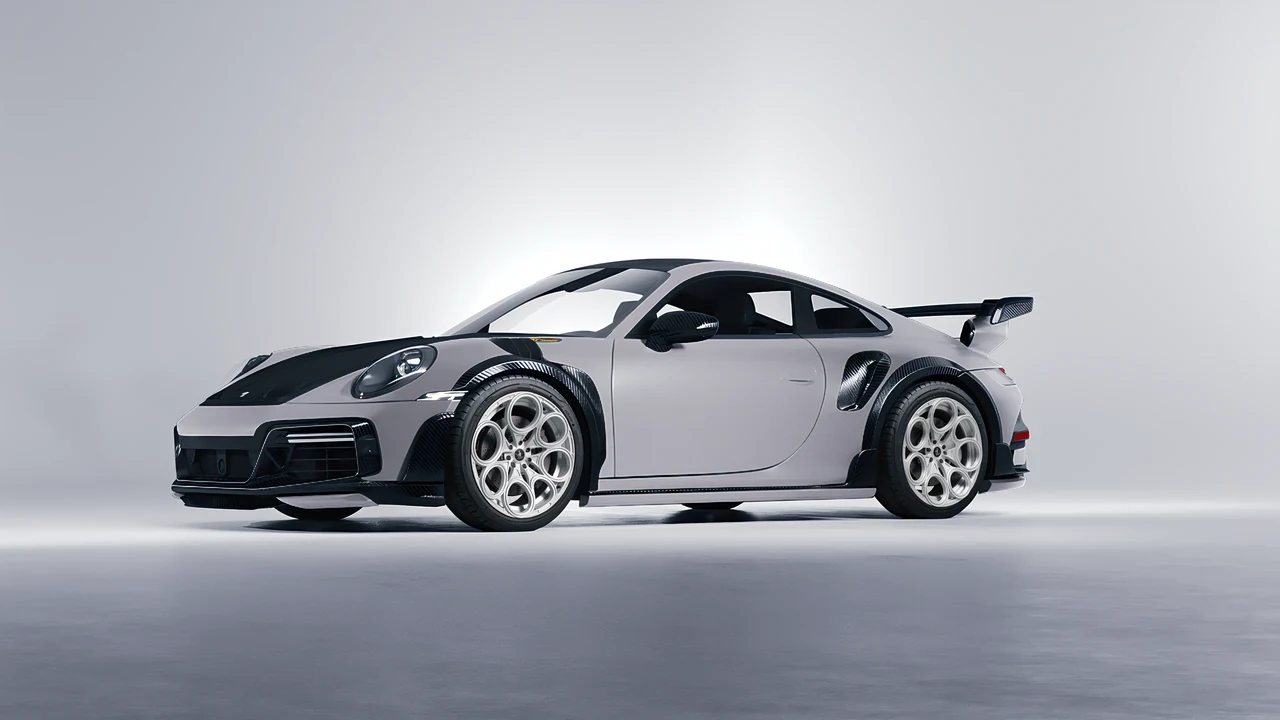 Porsche 911 TechArt GTstreet R 2022 on RDB LA Revolver forged wheels, front three-quarter view