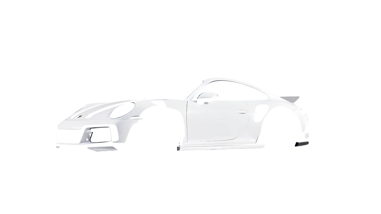 Porsche 911 TechArt GTstreet R Touring 2022 wrapped in Carbon Fiber White (Avery Dennison SW900-115-X), front three-quarter view