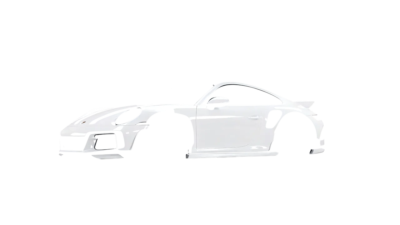 Porsche 911 TechArt GTstreet R Touring 2022 wrapped in Gloss White (3M G10), front three-quarter view
