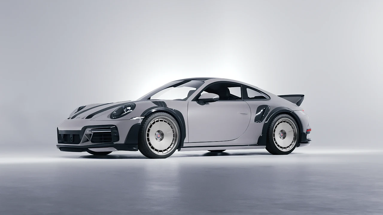 Porsche 911 TechArt GTstreet R Touring 2022 on HRE Performance Wheels 935 forged wheels, front three-quarter view