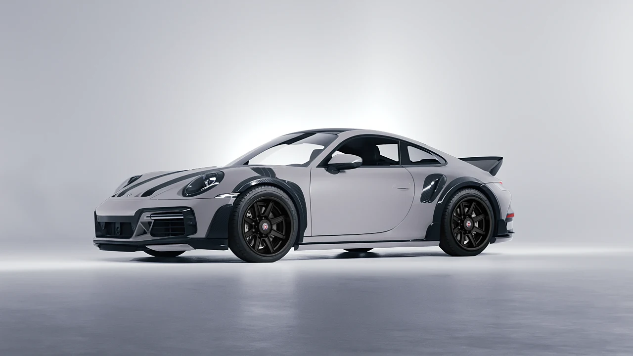 Porsche 911 TechArt GTstreet R Touring 2022 on HRE Performance Wheels HD188H forged wheels, front three-quarter view