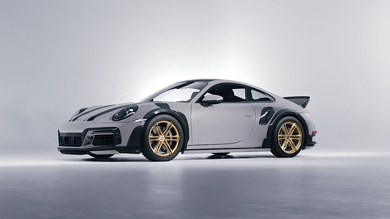 Porsche 911 TechArt GTstreet R Touring 2022 on HRE Performance Wheels S267H forged wheels, front three-quarter view
