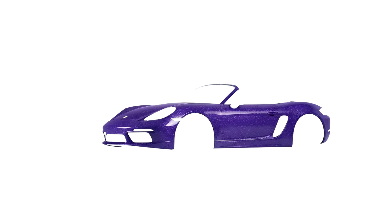 Porsche Boxster 2023 wrapped in Purple (Avery Dennison SW900-587-D), front three-quarter view