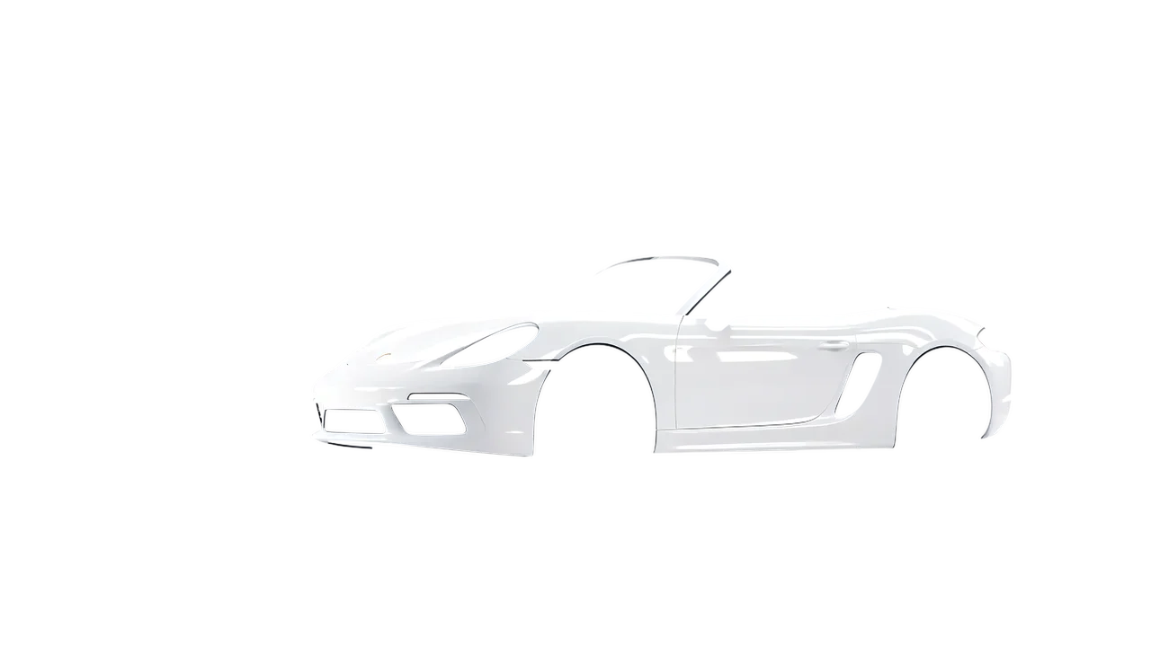 Porsche Boxster 2023 wrapped in Gloss White (3M G10), front three-quarter view