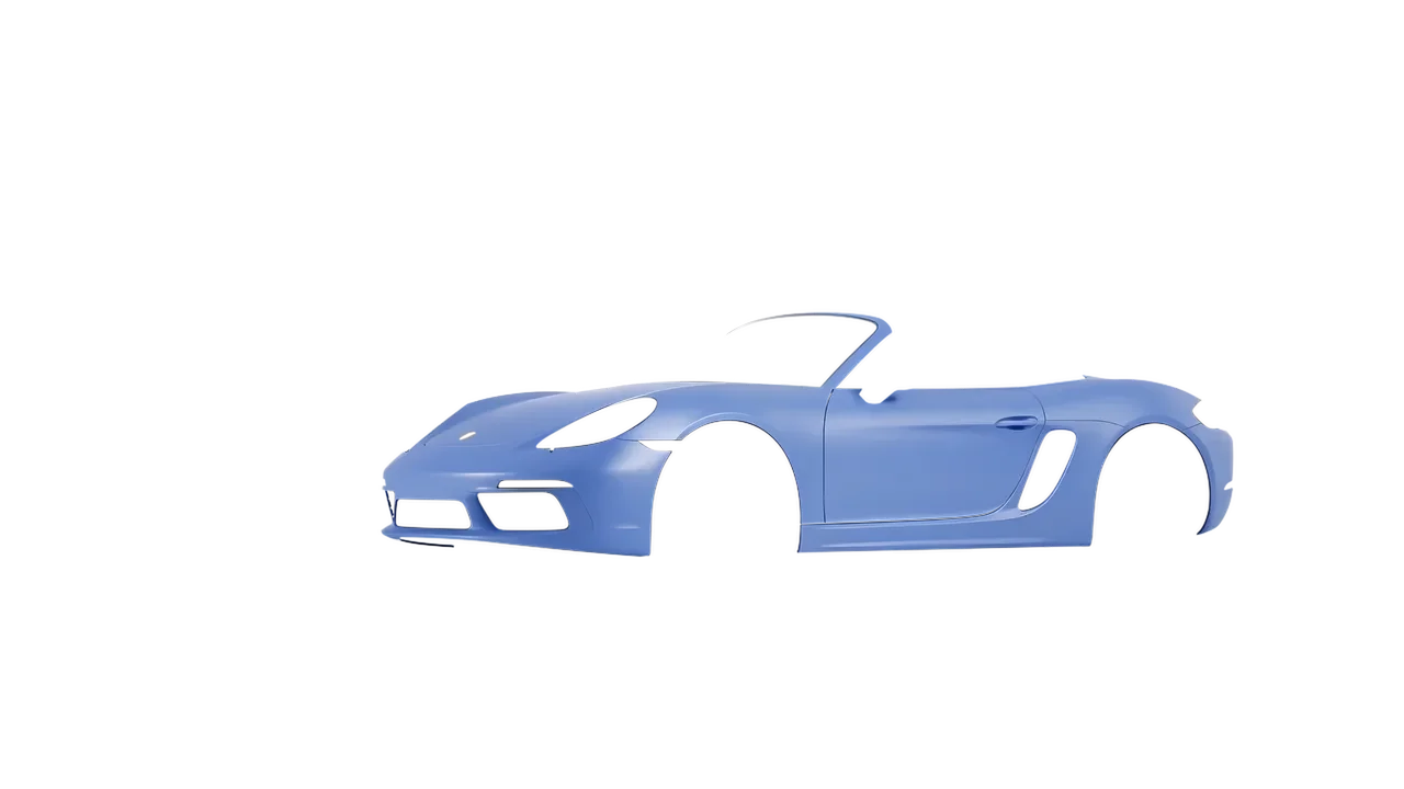 Porsche Boxster 2023 wrapped in Dreamline Blue (Avery Dennison SW900-616-O), front three-quarter view