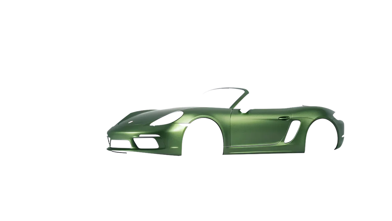 Porsche Boxster 2023 wrapped in Apple Green (Avery Dennison SW900-745-M), front three-quarter view