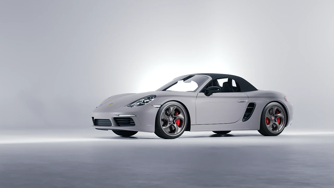 Porsche Boxster 2023 on HRE Performance Wheels 522 forged wheels, front three-quarter view
