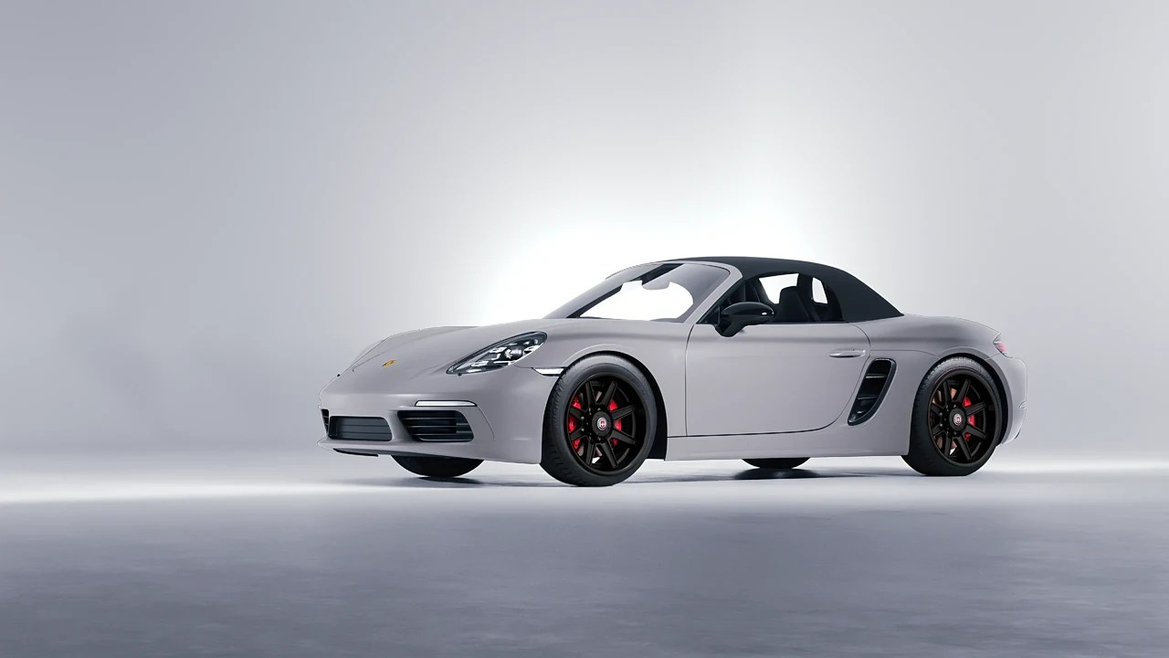 Porsche Boxster 2023 on HRE Performance Wheels HD188H forged wheels, front three-quarter view