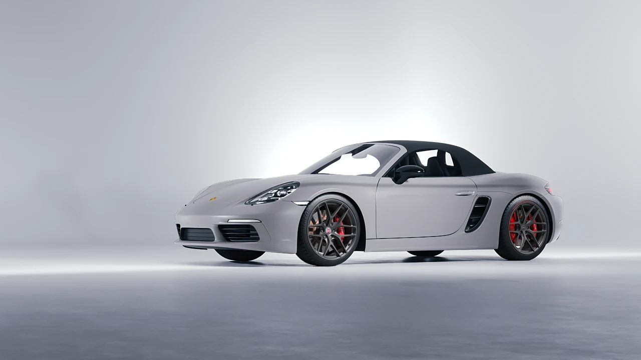 Porsche Boxster 2023 on HRE Performance Wheels P161 forged wheels, front three-quarter view