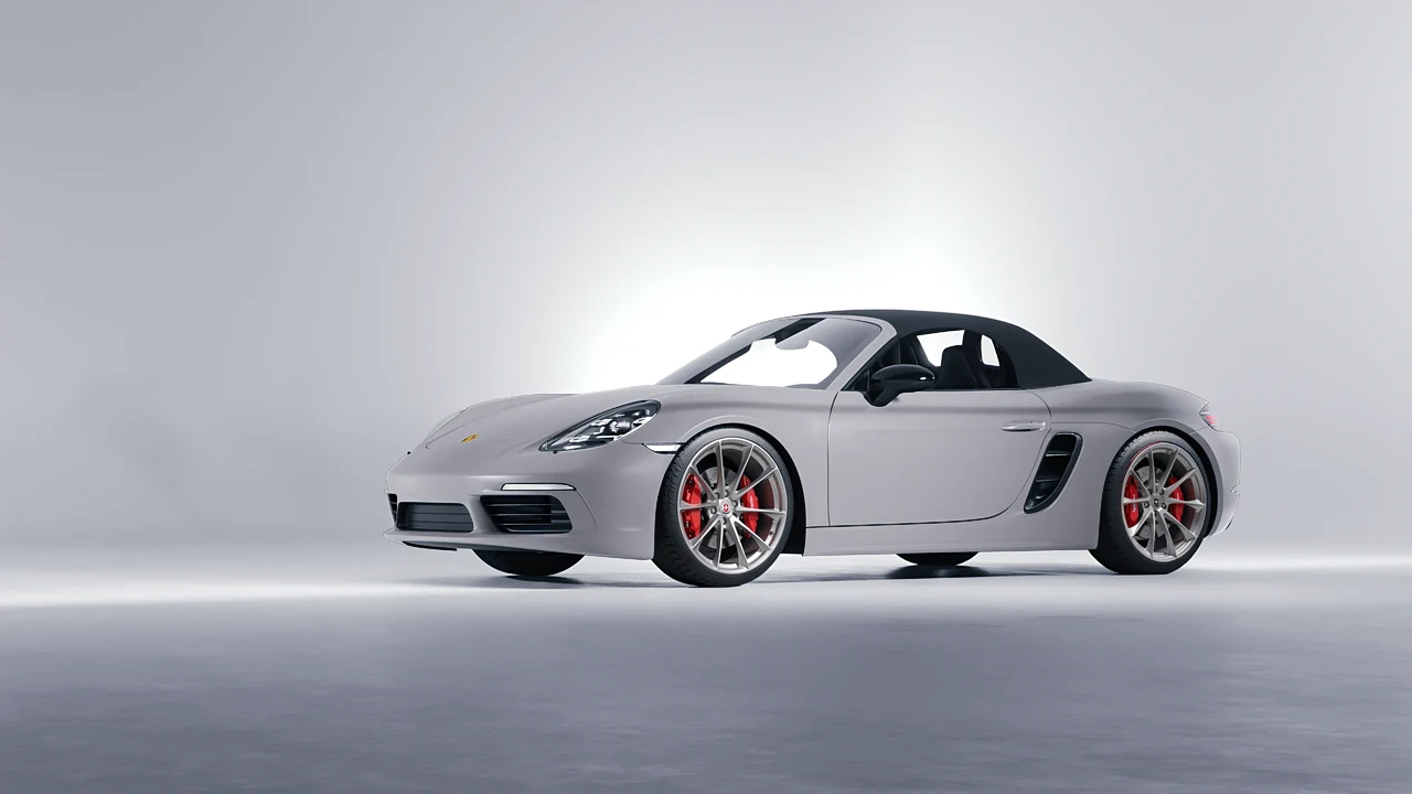 Porsche Boxster 2023 on HRE Performance Wheels P204 forged wheels, front three-quarter view